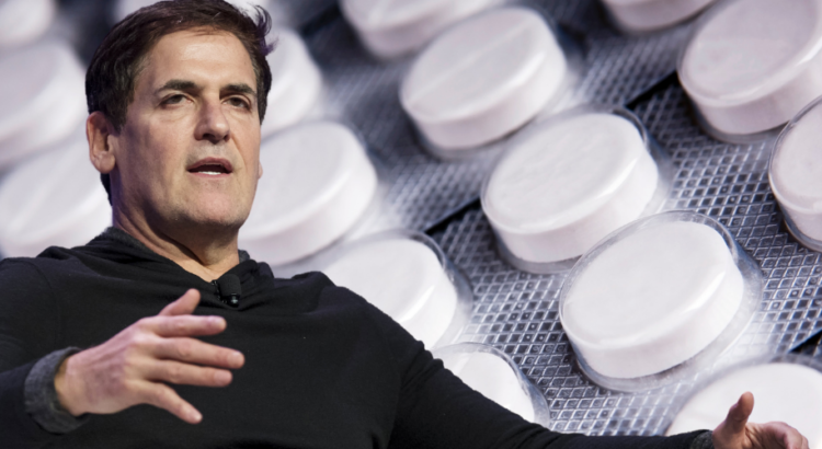 Mark Cuban with Pharmacy Generic Pills in Background